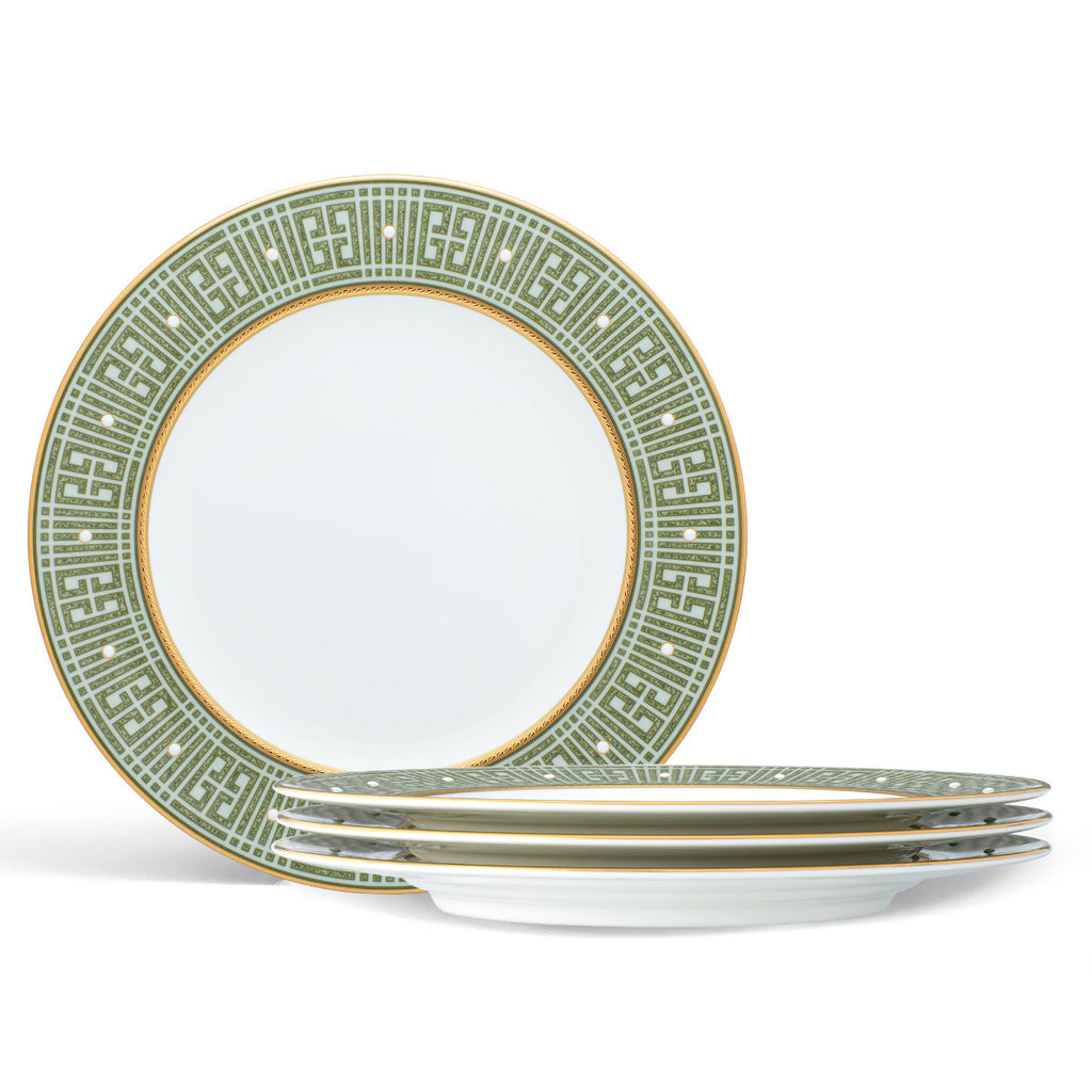 Noritake Gold/Green Infinity Dinnerware Set Salad Plate 8" 4pc