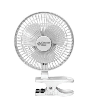 Comfort Zone White Clip-On Fan 6" 1pc