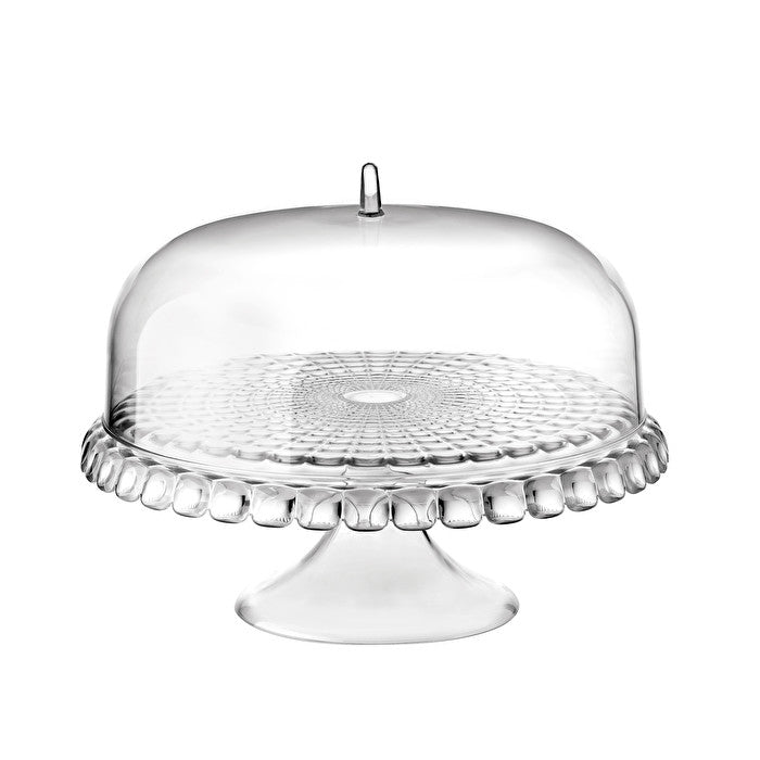 Chic Checkered Lucite Cake Tray with Lid