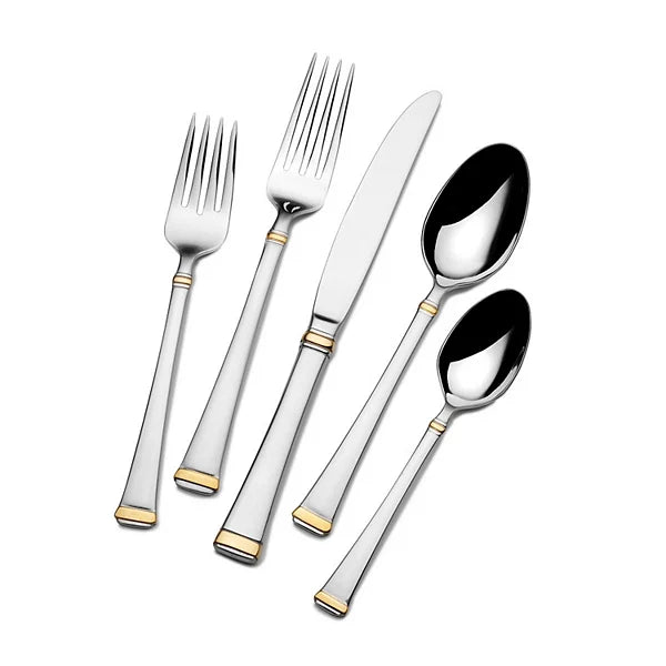 Gold Accent Harmony Flatware Set 65pc