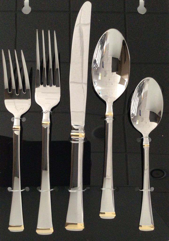 Gold Accent Harmony Flatware Set 65pc